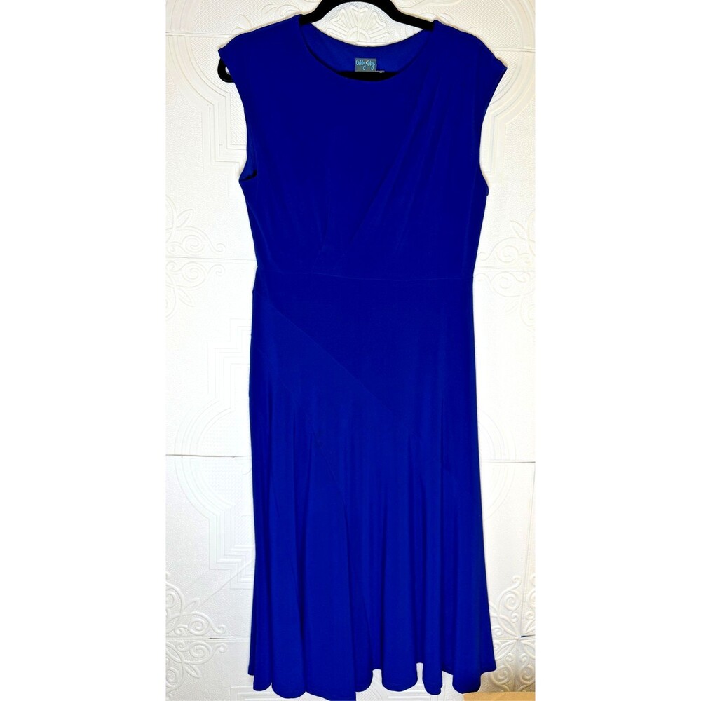 Gabby Skye Royal Blue Sleeveless Maxi‎ Dress Sz 10, Full Skirt Ruching, SKU 164
